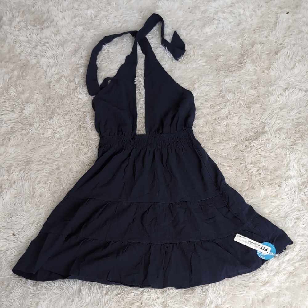 NWT- Cupshe Navy Halter Dress